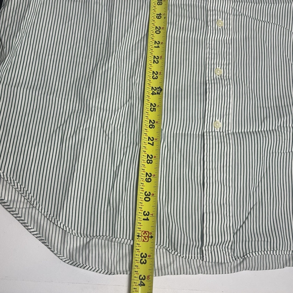 Ralph Lauren Men's XLT Cotton Green White Stripe Long Sleeve Button Down Shirt - Picture 11 of 11